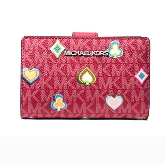 NWT Michael Kors Jet Set Raspberry Tote, Wallet, and Martini Keychain Set - Picture 4 of 6